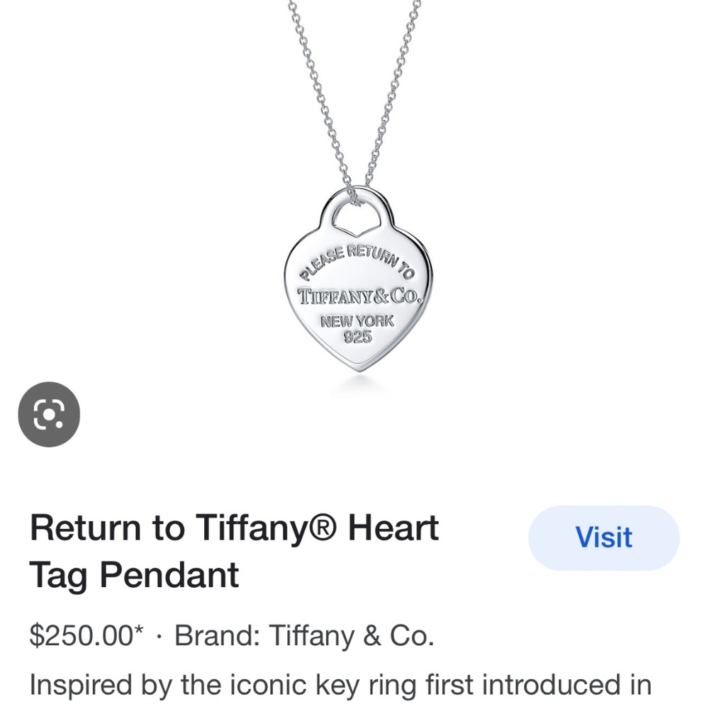 Tiffany & co pendant necklace. Authentic.